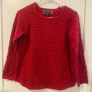 Petite Cotton Curved-Hem Tuck-Stitch Pullover Sweater